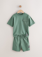 Футболка и шорты карго в комплекте для мальчика Next E98-836, Хаки