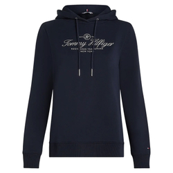 Женская теннисная куртка Tommy Hilfiger Regular Hilfiger Script Hoodie - Blue