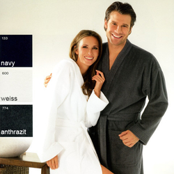 Махровый халат-кимоно 907 синий от Cawö Германия