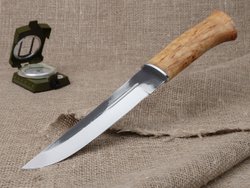 Нож «Пластунский», сталь Х12МФ, рукоять карельская берёза