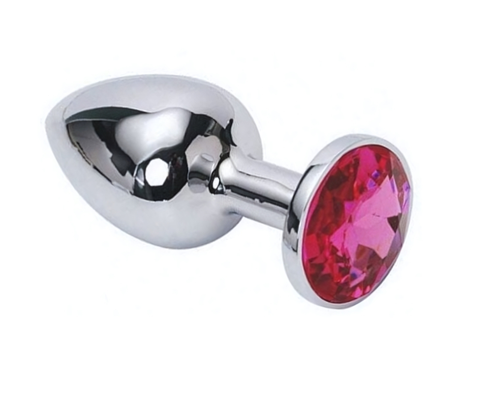 Анальная втулка с кристаллом Small розовый 7 см
