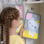 Набор для детского сада: кармашек, коврик, мешок. Котик