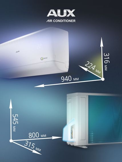 Настенная сплит-система AUX ASW-H12A4/JD-R1 + AS-H12A4/JD-R1, белый — (12)