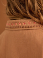 Куртка джинсовая с вышивкой для девочки Next E25-111, Кирпичный