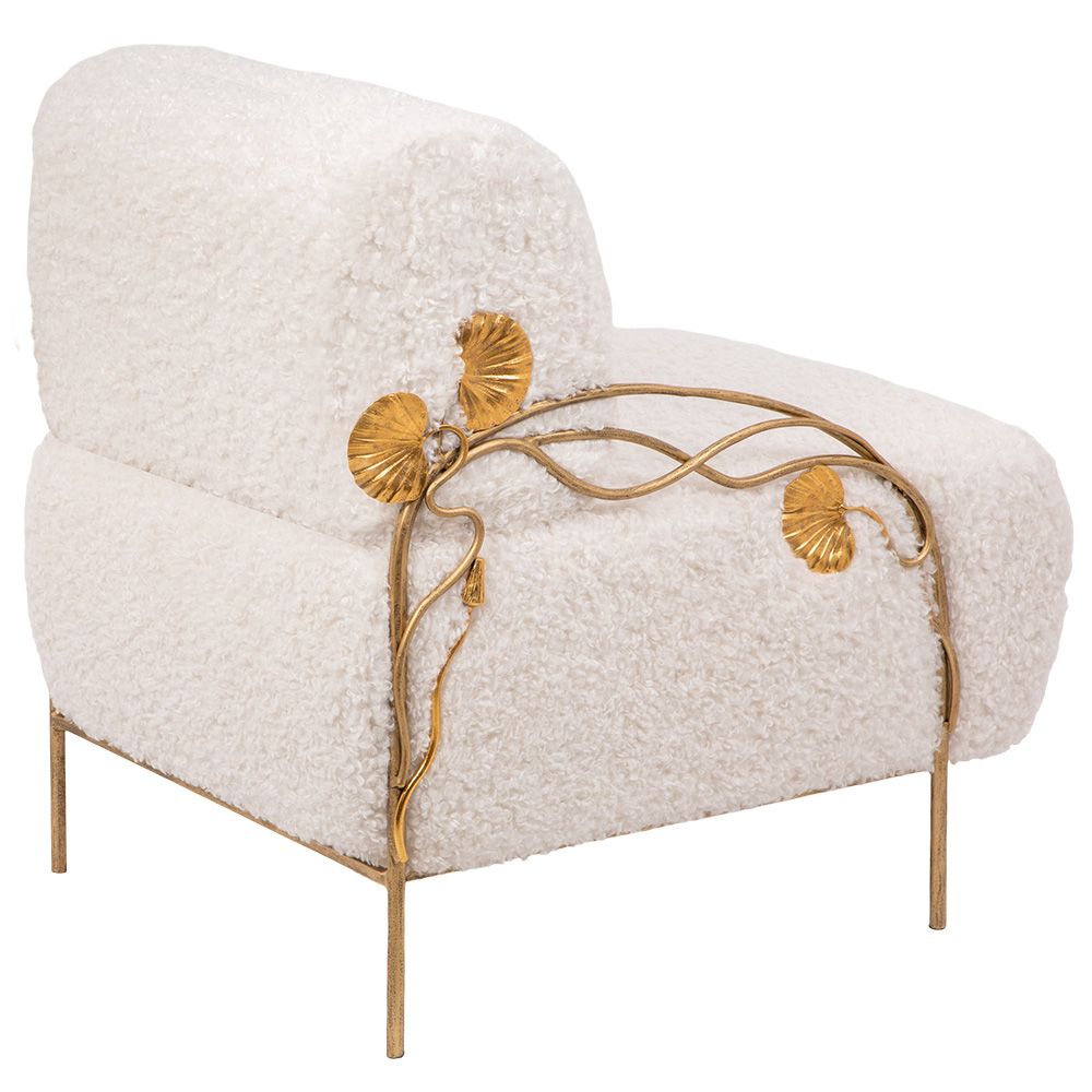 Кресло Нимфея Молоко Бронза