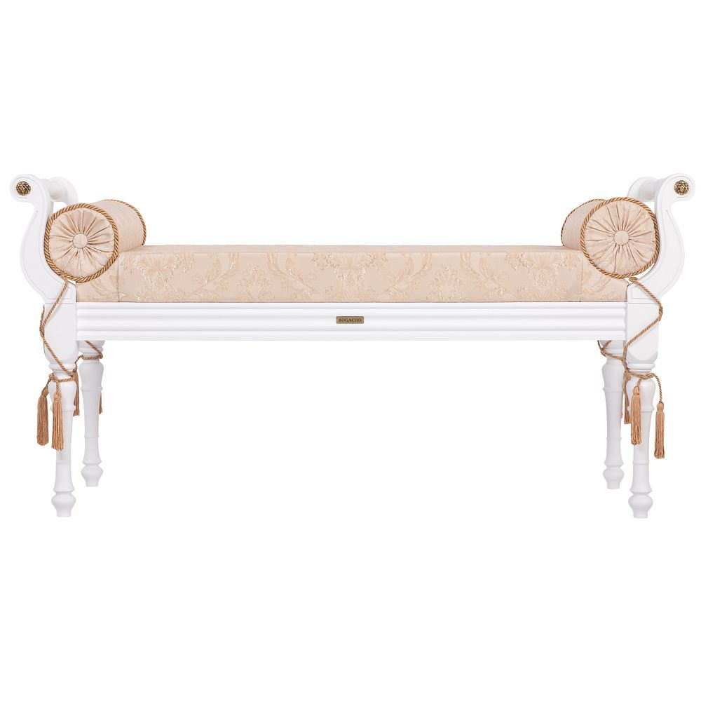 Банкетка Флоренция Белый Каледония Даймонд Айвори