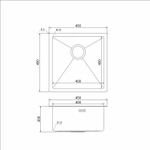 Мойка подст.монтаж 45х45 (3,0) вып 3 1/2  MIXLINE PRO 20см с сифоном (сатин)