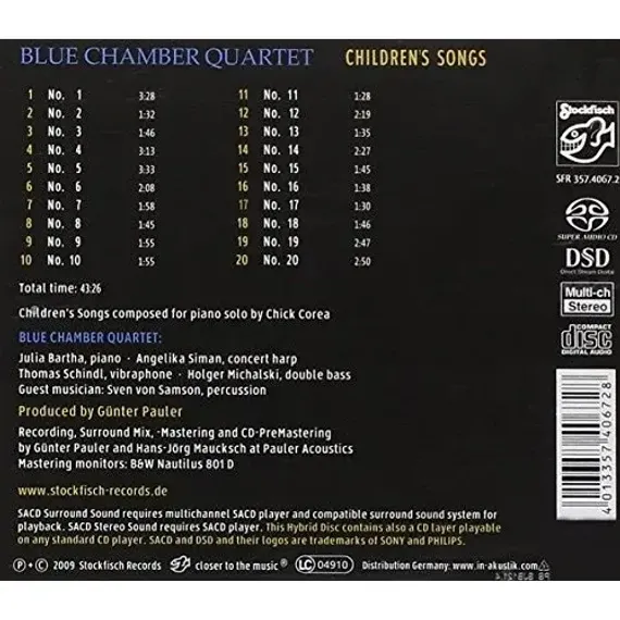 Blue Chamber Quartet - Childrens Songs SACD