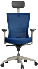 Кресло эргономичное SCHAIRS AIREX AIRE-101W каркас белый, сетка IR05BU / ткань T01BU синяя