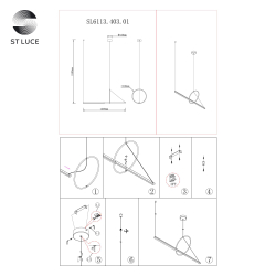 SL6113.403.01 Светильник подвесной ST-Luce Черный LED 1*12W 3000K