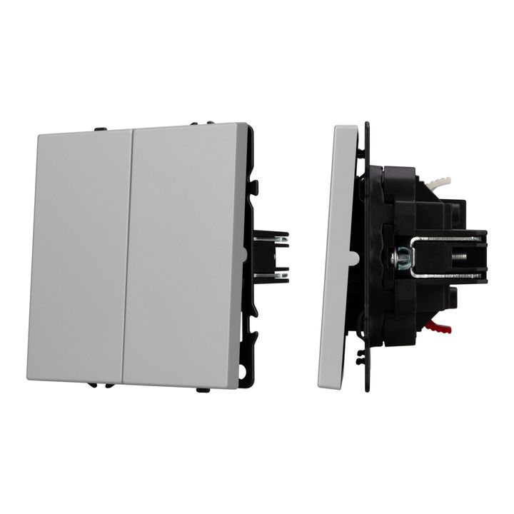 Механизм выключателя двухклавишный непроходной SWT-NOBE-MK02-SFPL-IS (230V, 10A) Arlight 059420