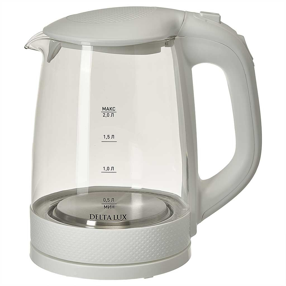 Чайник электрический 2200 Вт, 2 л DELTA LUX DL-1058W белый