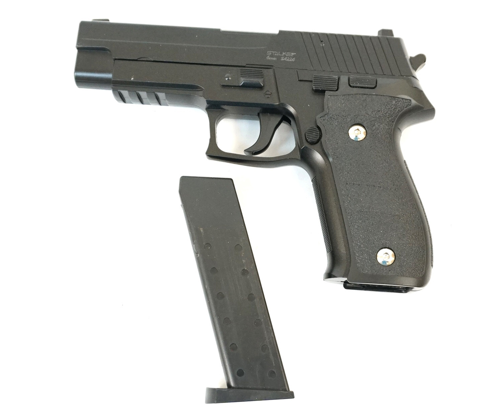 STALKER mod. SA226 Spring пист.пнев. (аналог SigSauer P226) калибр 6мм металл черный