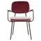 Стул с подлокотниками и контрастным кантом pea, велюр, бордовый/бежевый