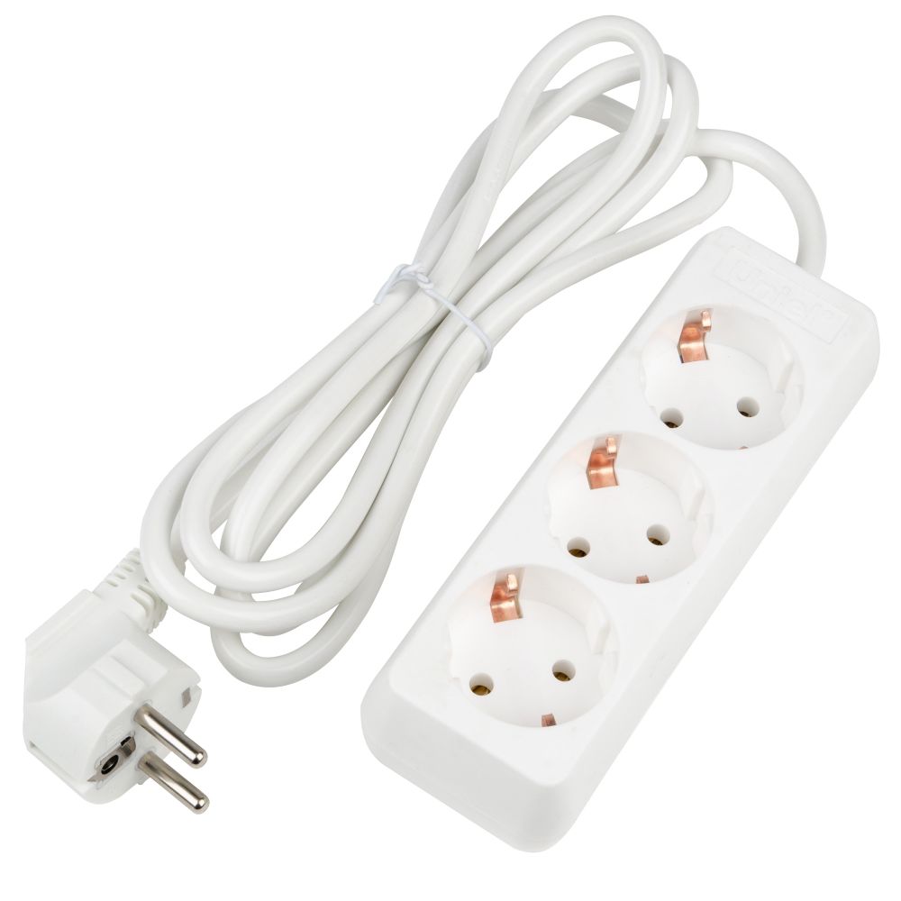 S-GCU3-2 WHITE Удлинитель серии Ultra. шнур 2м.. 3 гнезда. 16A. с-з. Белый. TM Uniel