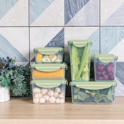 Контейнер для продуктов 2,5л прямоугольный «SMART LOCK» зеленый