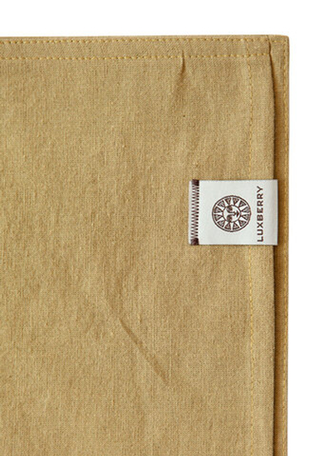 Постельное белье 2 спальное евро Luxberry коллекция Лен и Хлопок горчичное