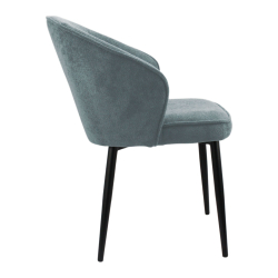 Стул "Ирис" (арт. 102), велюр-букле Белла 13 серый, ножки круглые черные