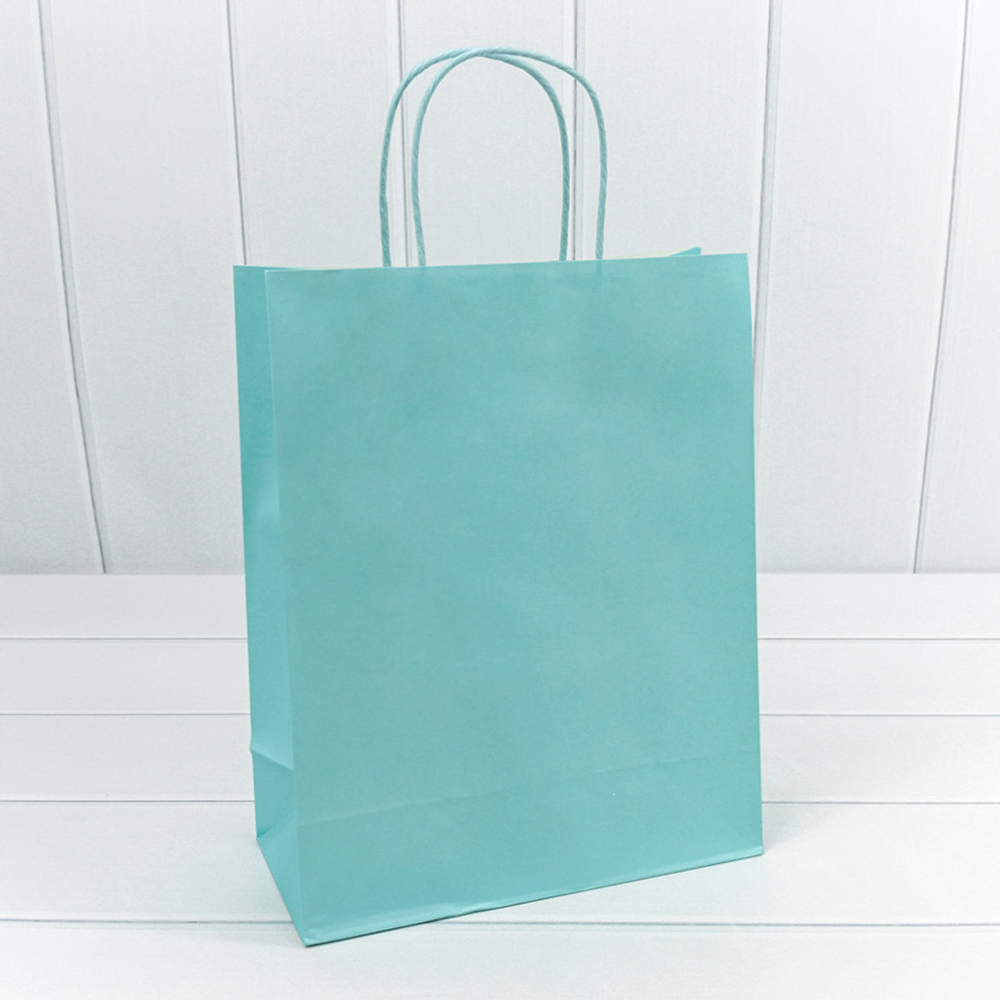 Пакет подарочный 26х33х12см (Голубой, Крафт)