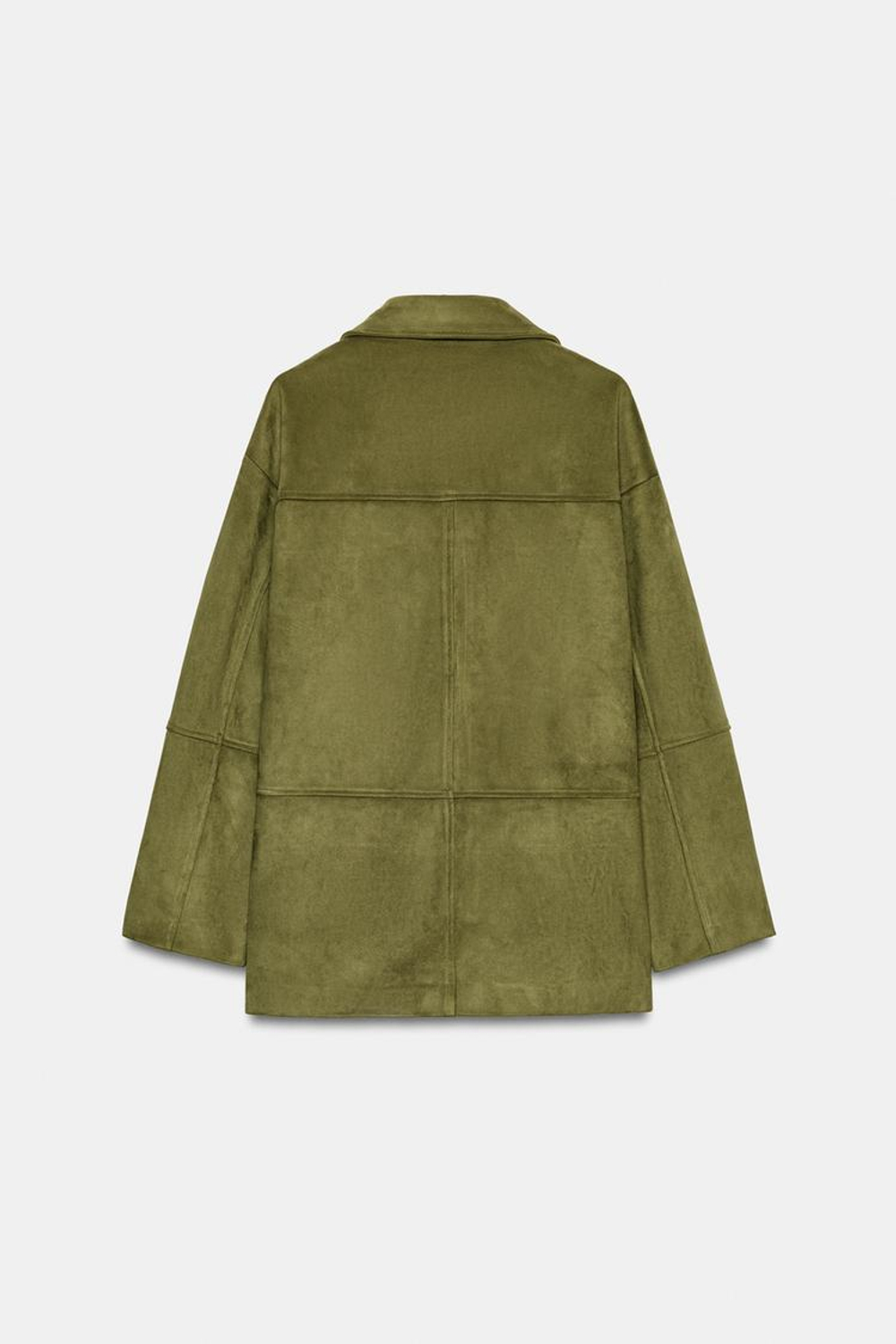 ZARA ПАЛЬТО ИЗ ИСКУССТВЕННОЙ ЗАМШИ, ФИСТАШКОВЫЙ