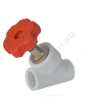 Клапан (вентиль) PP-R запорный белый Дн 25х45гр внутренняя пайка VALFEX 10174025