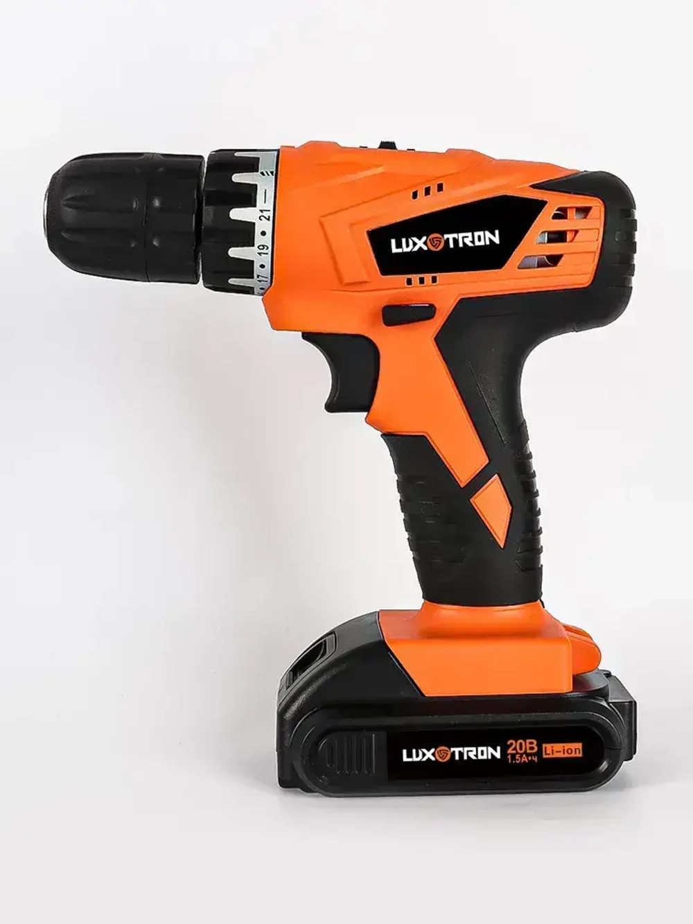 Аккумуляторная дрель-шуруповерт Luxotron, 20 В, 20+1 крутящий момент, 30 Н.м макс, 2 аккумулятора и светодиодная рабочая подсветка
