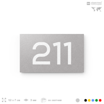 Номер на дверь 211, табличка на дверь для офиса, квартиры, кабинета, аудитории, склада, серый 120х70 мм, Айдентика Технолоджи