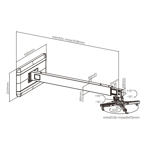 Крепление для проектора настенное FIX PRB-21L-01W