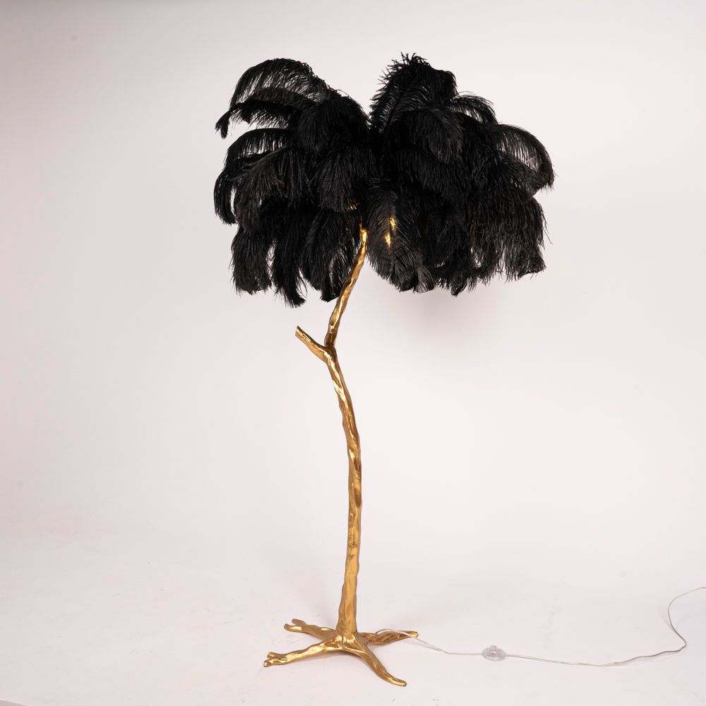 Торшер страусиные перья Feather Lamp A MODERN GRAND TOUR черный