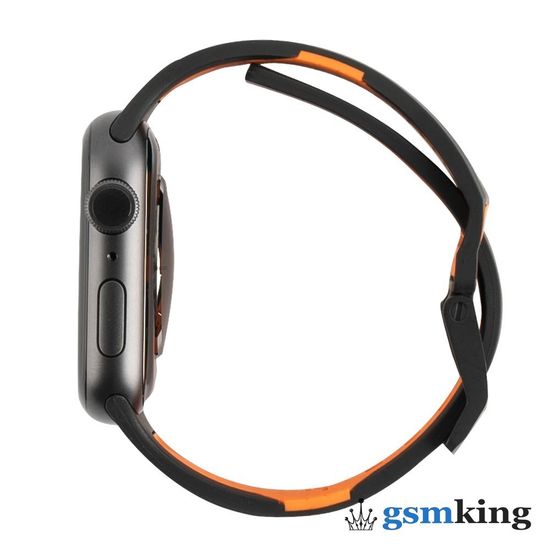 UAG Civilian Silicone Watch Strap for Apple Watch 42|44|45mm Black / Orange (Чёрный)19148D114097