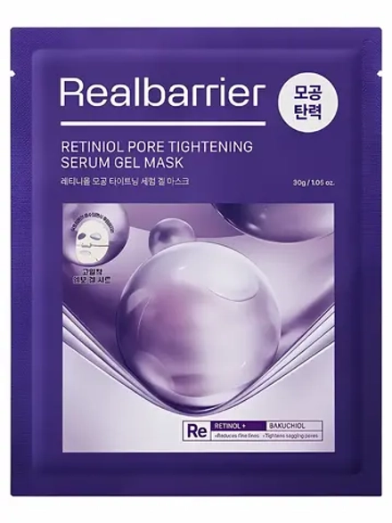 Real Barrier Гидрогелевая маска с ретинолом для сужения пор Retiniol Pore Tightening Serum Gel Mask 30 гр