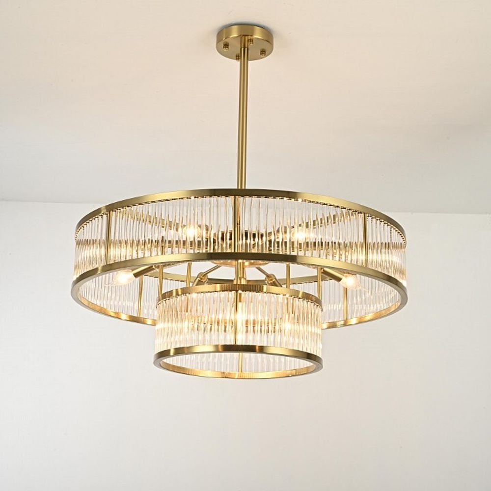 Люстра на штанге Imperiumloft RH Marais Round Chandelier D80 40,2668