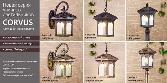 Новинка! Серия уличного освещения Corvus. От компании Elektrosrandard!