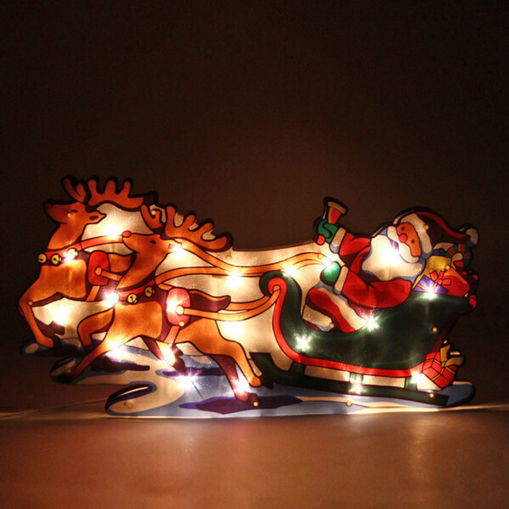 Фигура светодиодная «Дед Мороз на санях» 44 см