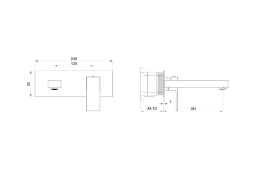 Смеситель для раковины встраиваемый WONZON & WOGHAND CUBE, Хром (WW-88869016-CR)