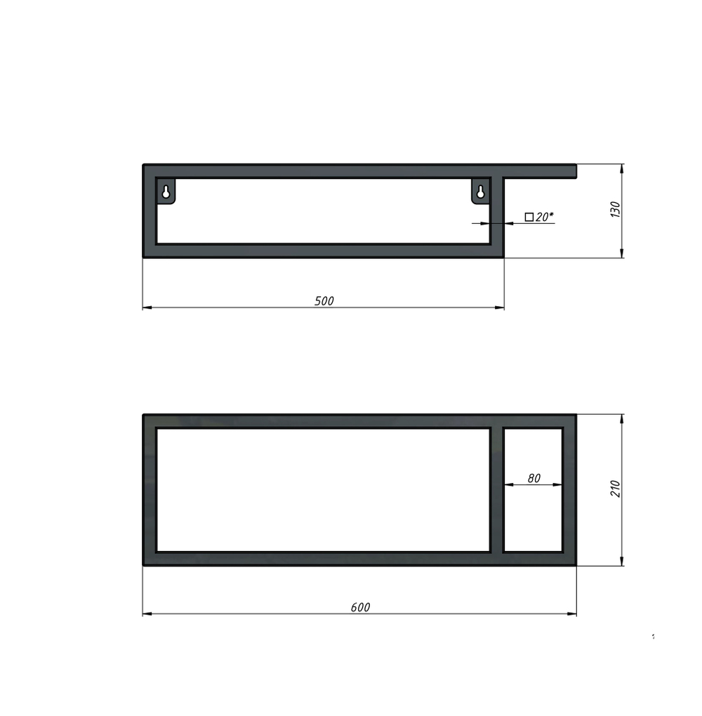 Консоль для раковины Grossman Метрис 50 R 105002 черный