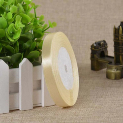 Лента атласная 12 мм  (23 метра, цвет №8 кремовый)