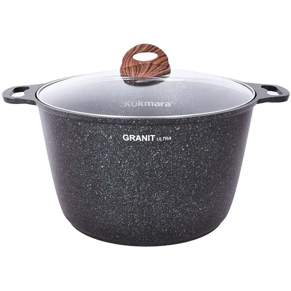 Кастрюля 8л со стекл. крышкой, АП линия «Granit ultra» (blue)