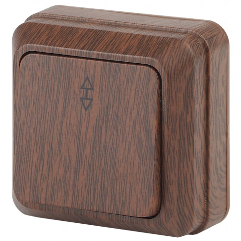 Переключатель Intro Quadro 2-103-10 одноклавишный 10А-250В, IP20, ОУ, венге | Intro