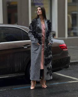 Пальто-кардиган "Ночная роза"