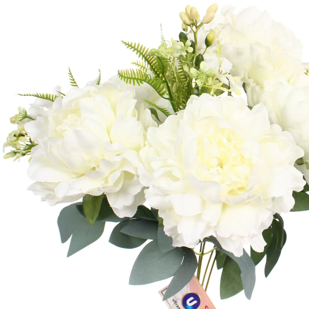 Искусственные цветы «Пионовое наслаждение» 46см 5 цветков белые