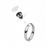 Шарм Qudo Bottone Silver Night 5 мм 630138 BW/S