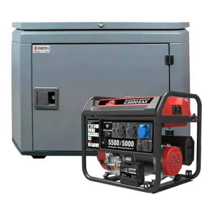 Генератор бензиновый SUNREKA G5500EAX с кожухом Geon 1200 RAL 7024