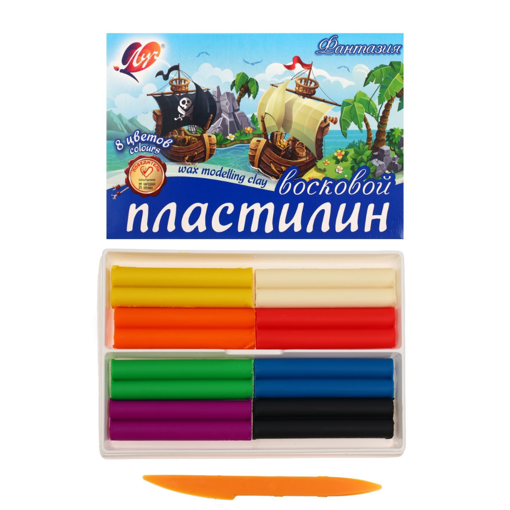 Пластелин Луч восковой 8 цветов