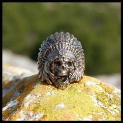 Кольцо мужское "Вождь" латунь , печатка для мужчин