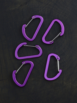 В АССОРТИМЕНТЕ 5 карабинов вспомогательных до 8 кг алюминий 40х25 мм