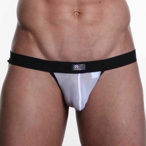 Мужские трусы джоки WangJiang в сетку белые WG00099