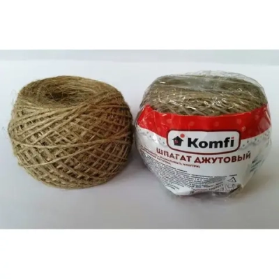 Шпагат джутовый, 50м, 560 текс, бурый, Komfi