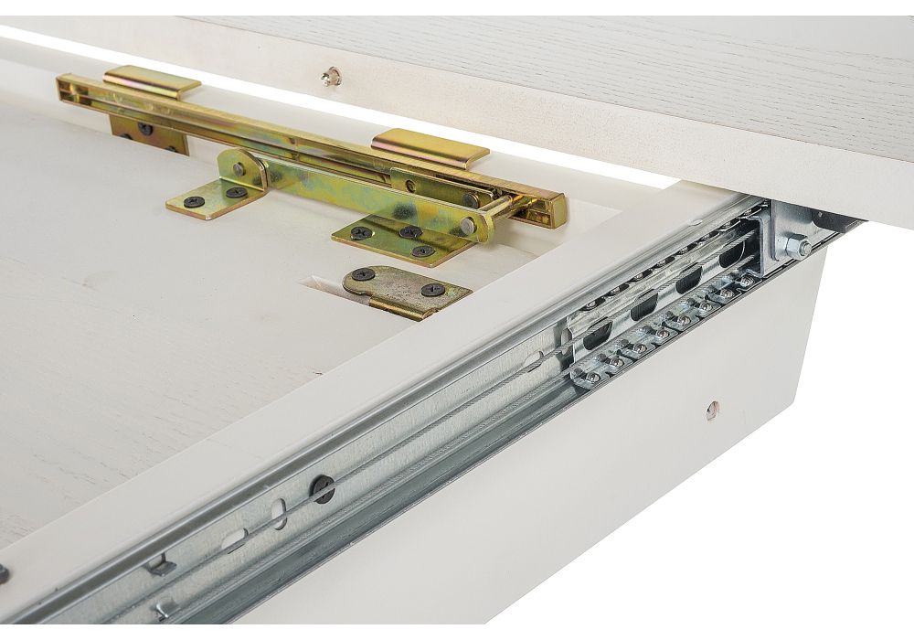 Деревянный стол Лорд 110(160)х110х79 молочный с золотой патиной