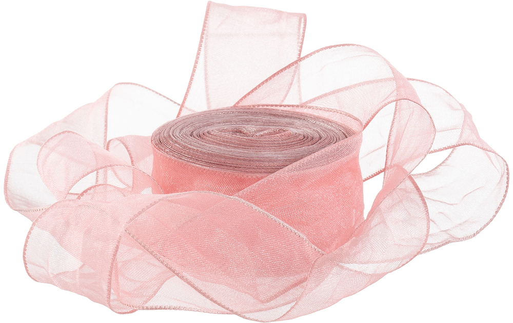 Лента органза (2,5 см*9,14 м) Нежная грация, Пыльная роза, 1 шт., 6233990